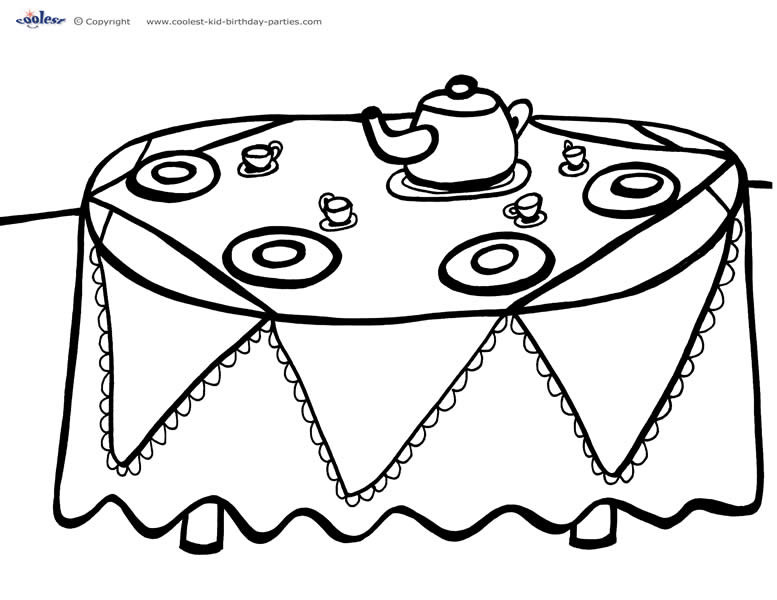 Tea Party Coloring Pages
 Tea Party Free Colouring Pages