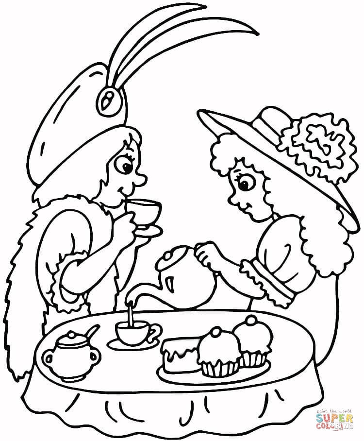 Tea Party Coloring Pages
 Tea Party coloring page