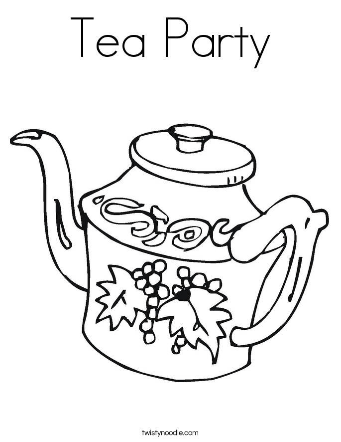 Tea Party Coloring Pages
 Tea Party Coloring Page Twisty Noodle