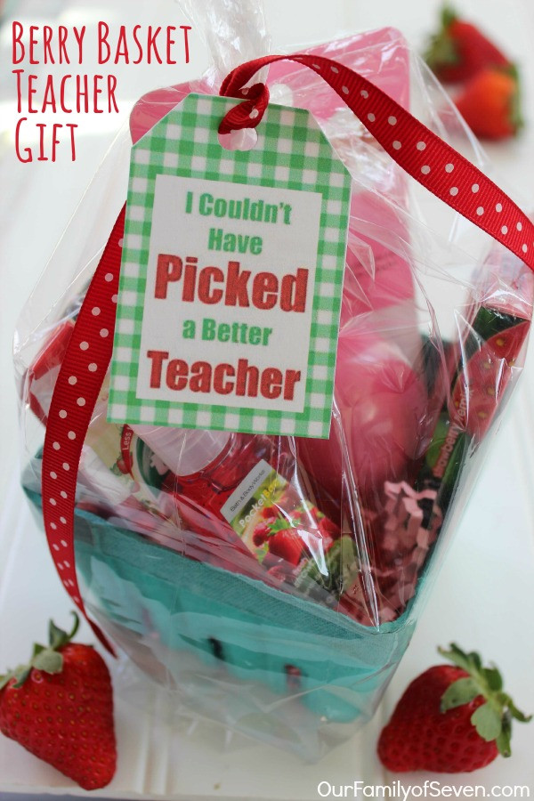 Best ideas about Teacher Gift Basket Ideas
. Save or Pin Berry Basket Teacher Gift OurFamilyofSeven Now.