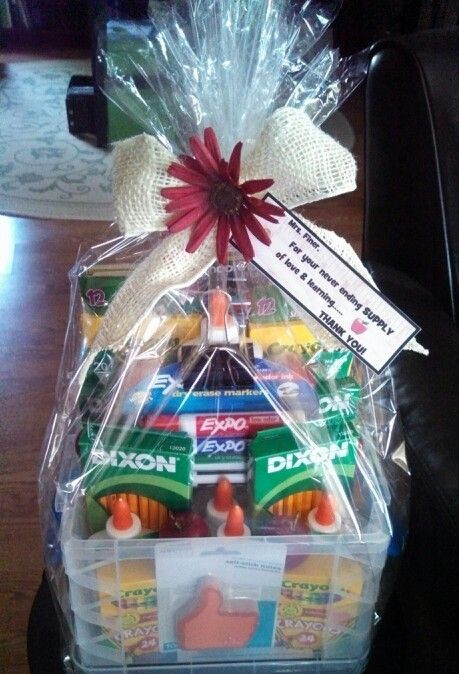 Teachers Gift Basket Ideas
 Teacher Appreciation school supply t basket that I