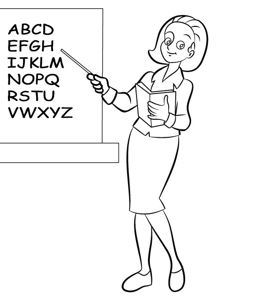 Teaching Coloring Pages
 French Teacher Coloring line Pre school