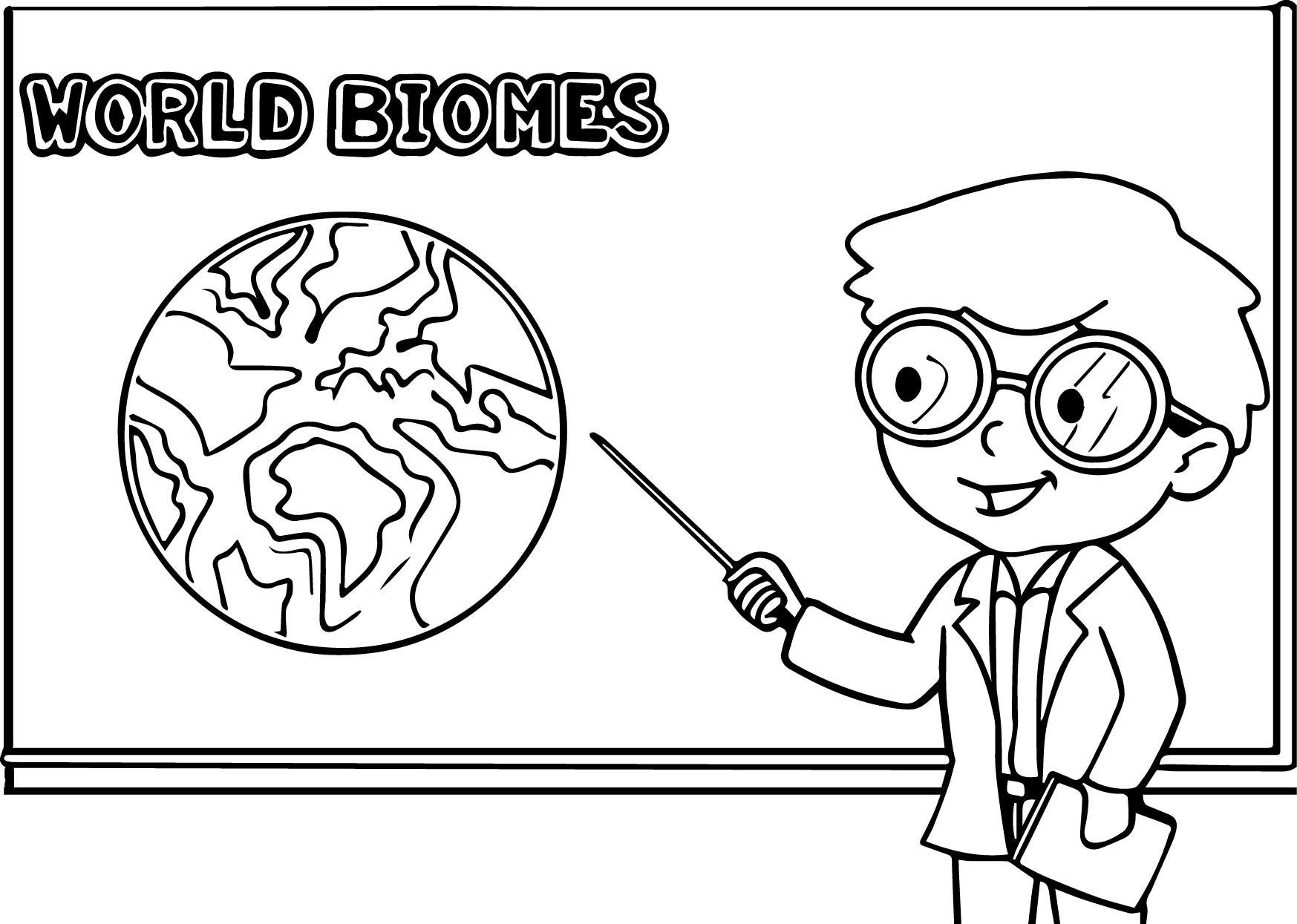 Teaching Coloring Pages
 Teaching World Biomes Chalkboard Teacher Coloring Page
