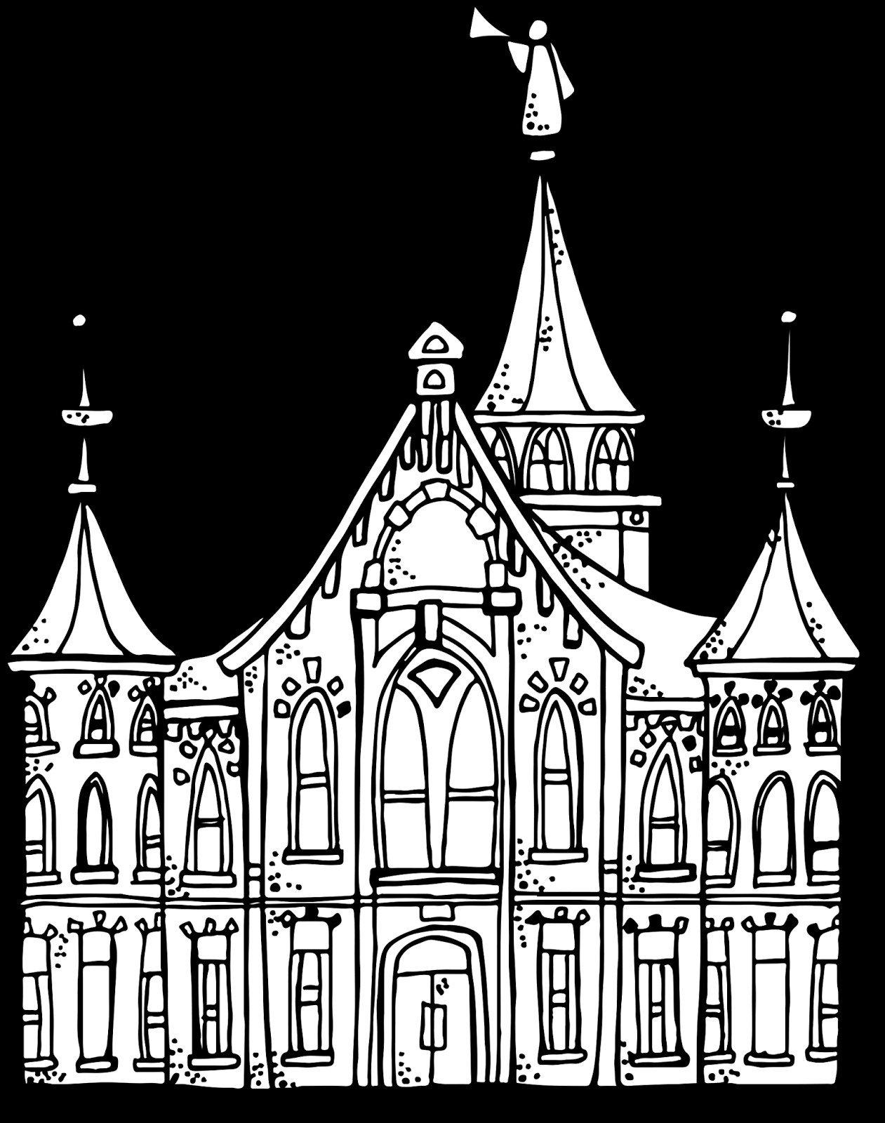 Temple Coloring Pages
 Melonheadz LDS illustrating Provo City Center Temple