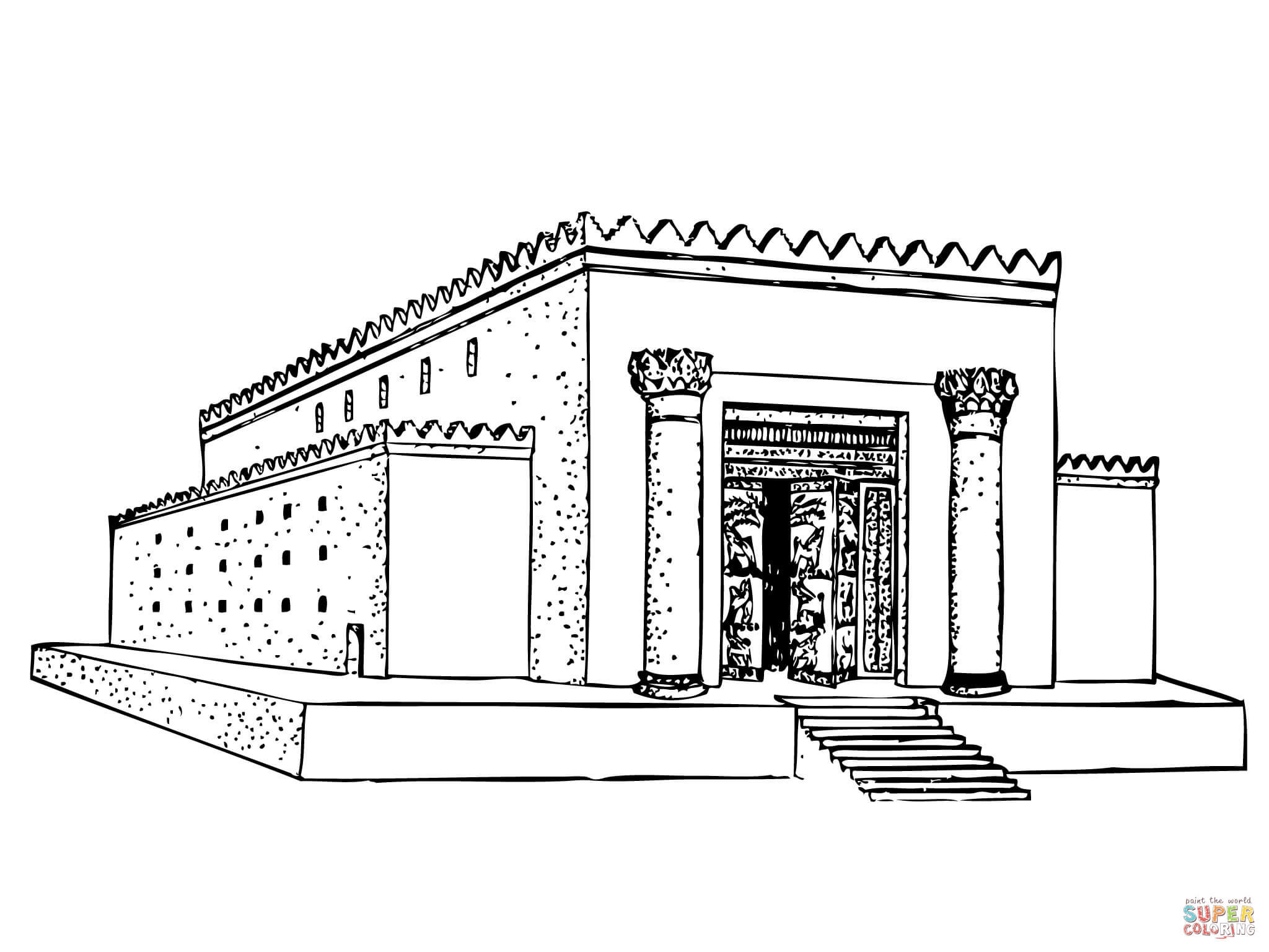 Temple Coloring Pages
 Solomon Temple coloring page