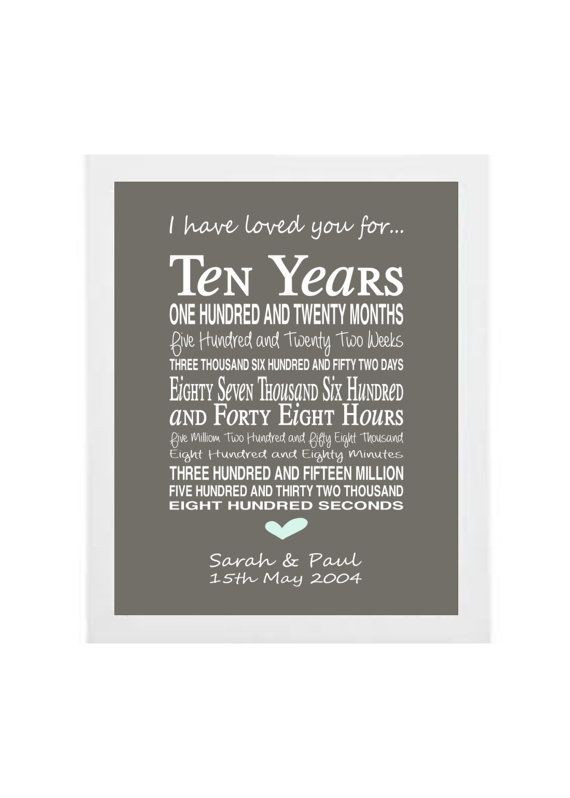 Tenth Anniversary Gift Ideas
 Best 25 10th anniversary ts ideas on Pinterest