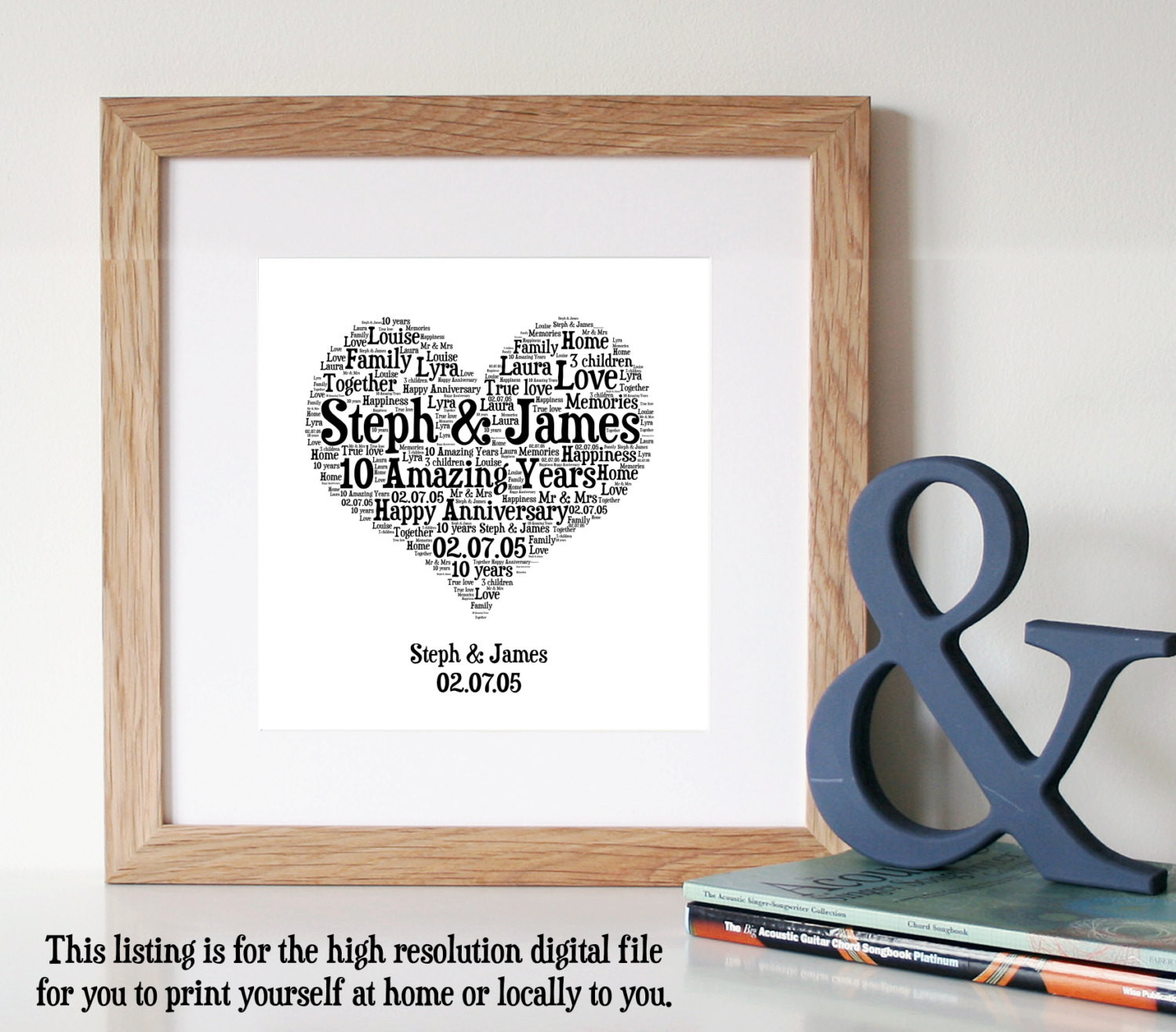 Tenth Anniversary Gift Ideas
 Personalised 10TH ANNIVERSARY GIFT Word Art by WordlyDesigns