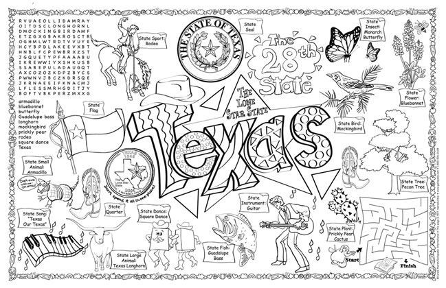 Texas Coloring Pages
 9 Best of Worksheet About Texas Texas Symbols