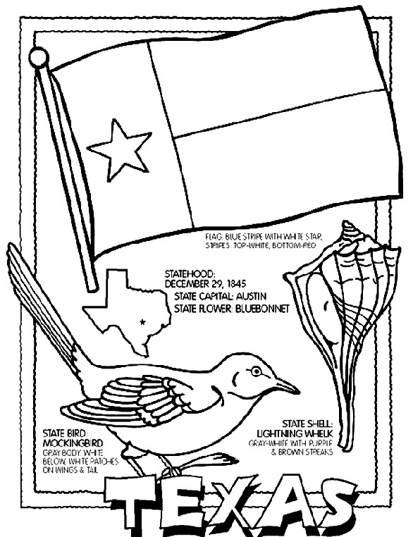Texas Coloring Pages
 Texas Coloring Page