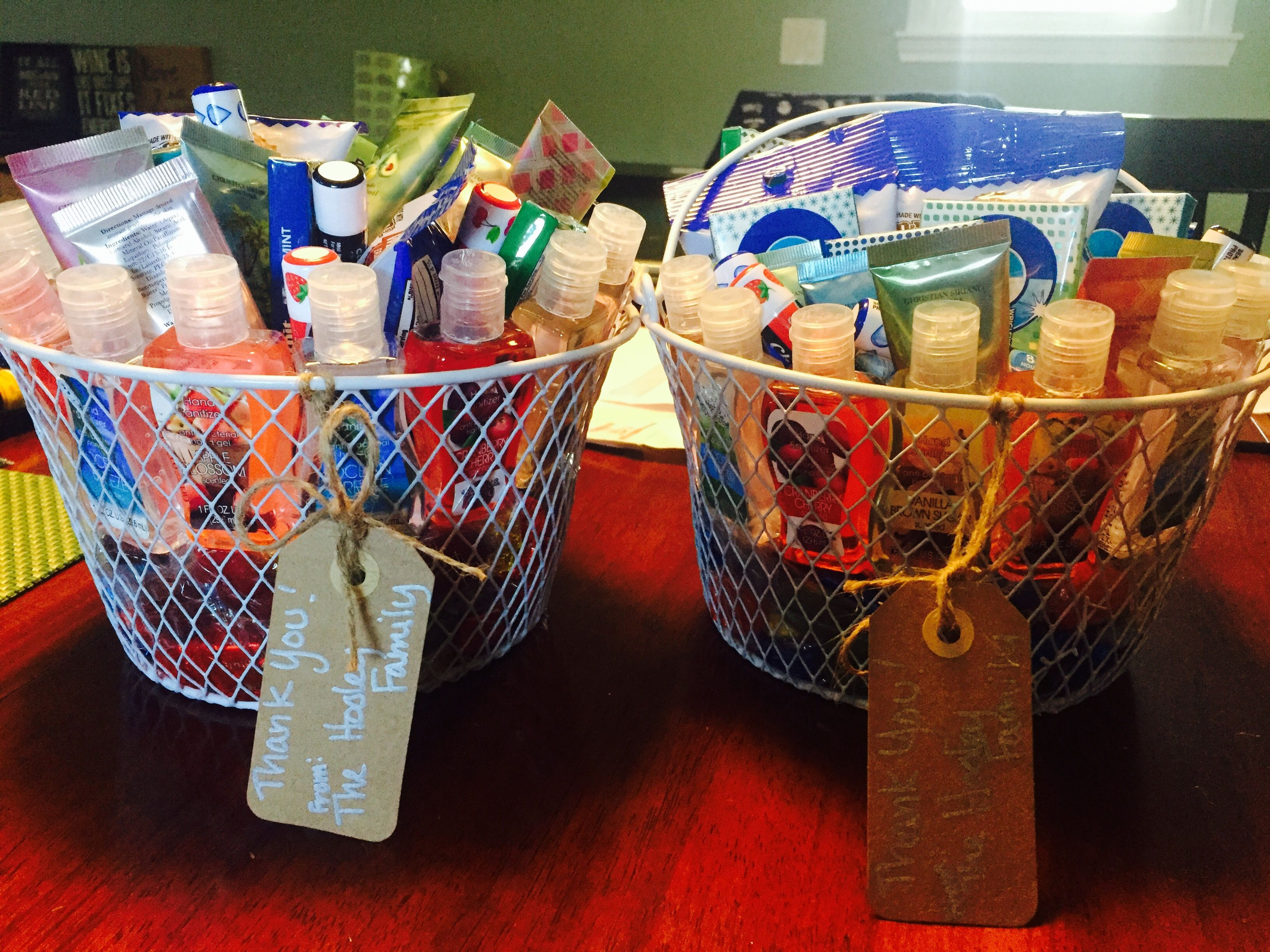 Thank You Gift Baskets Ideas
 I made thank you baskets for the labor & delivery and