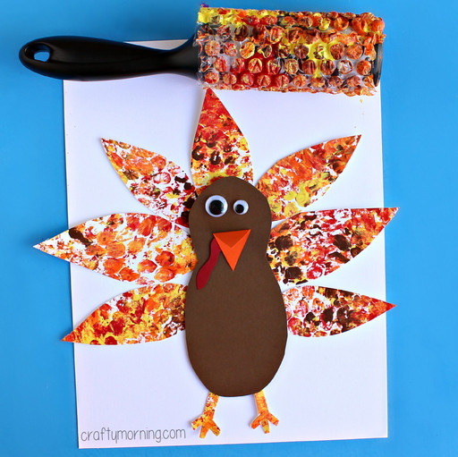 Thanksgiving Art For Preschoolers
 Bubble Wrap Printed Turkey Craft for Kids Crafty Morning