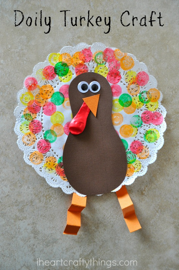 Thanksgiving Arts And Crafts For Toddlers
 Doily Turkey Craft for Kids