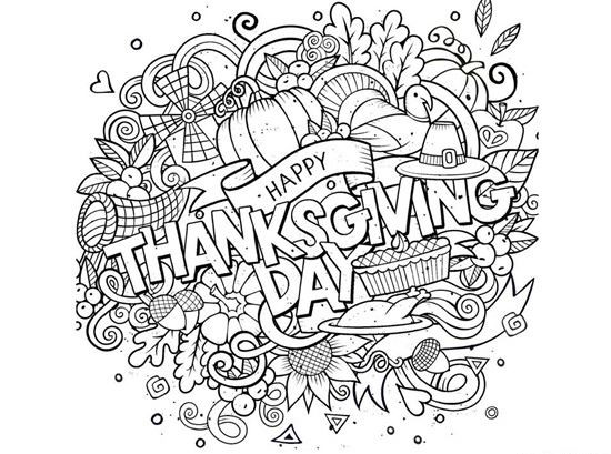 Thanksgiving Design Word Coloring Pages For Teens
 23 Free Thanksgiving Coloring Pages and Activities Round