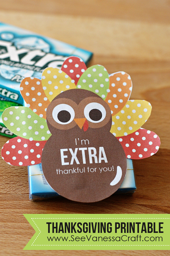 Thanksgiving Gift Ideas For Teachers
 Thanksgiving Extra Thankful Turkey Printable Gift Tag