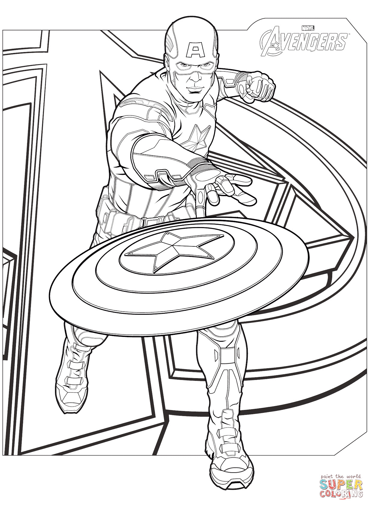 The Avengers Coloring Pages
 Avengers Captain America coloring page