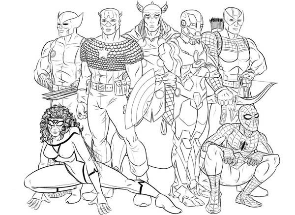The Avengers Coloring Pages
 Seven Hero of The Avengers Coloring Page Download