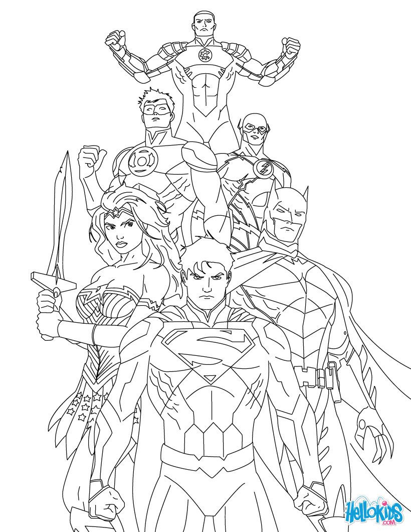 The Hollow Justice Coloring Pages For Boys
 JUSTICE LEAGUE of AMERICA coloring page