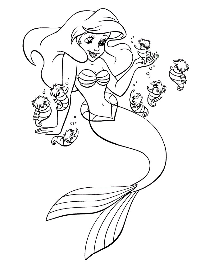 The Little Mermaid Coloring Pages
 Free Printable Little Mermaid Coloring Pages For Kids