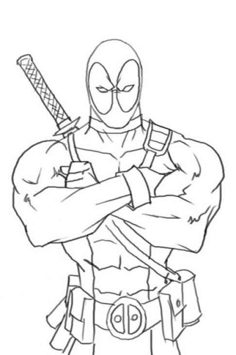 The Most Coolest Coloring Sheets For Boys
 line Deadpool Coloring Page Free To Print