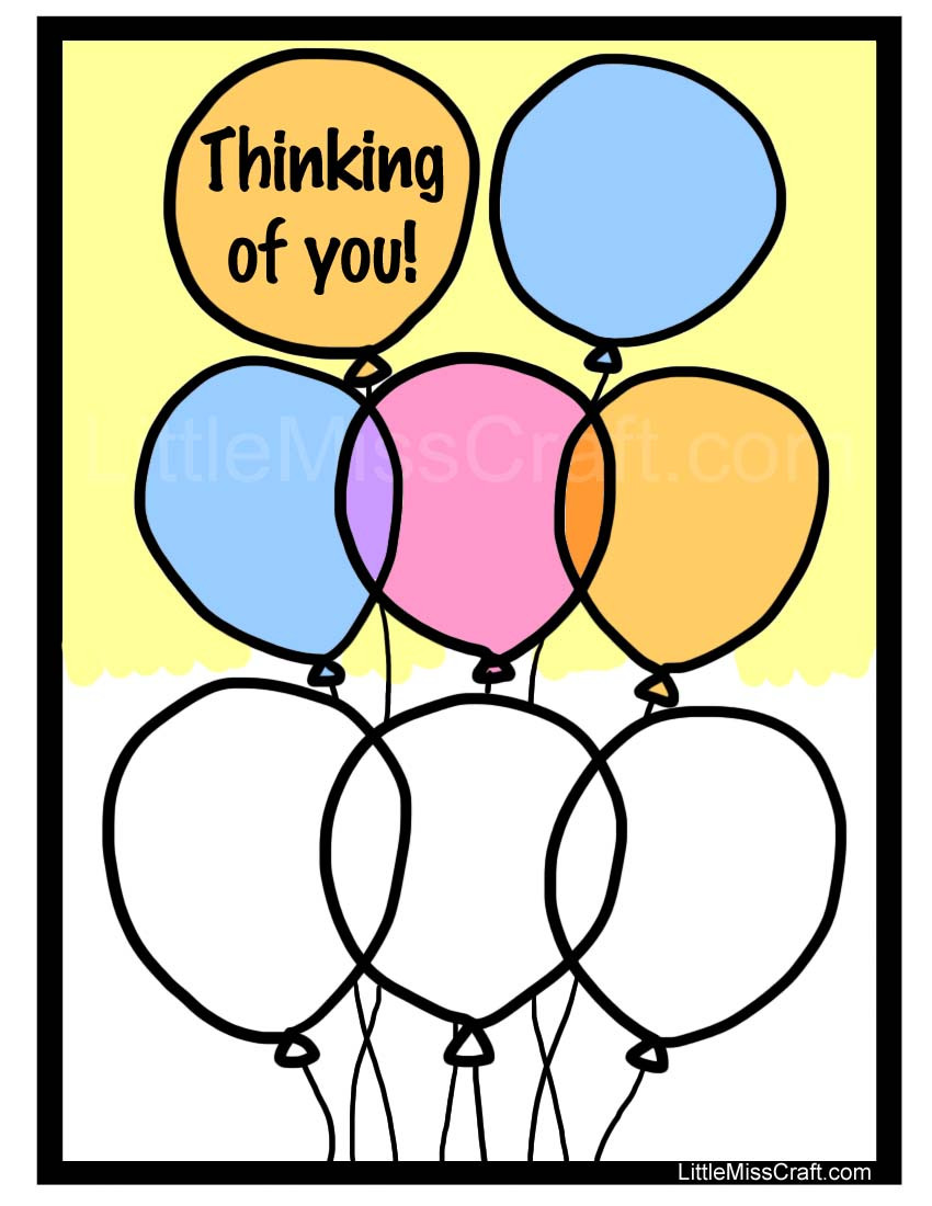 Thinking Of You Coloring Pages
 Crafts Balloon Thinking of You Coloring Page
