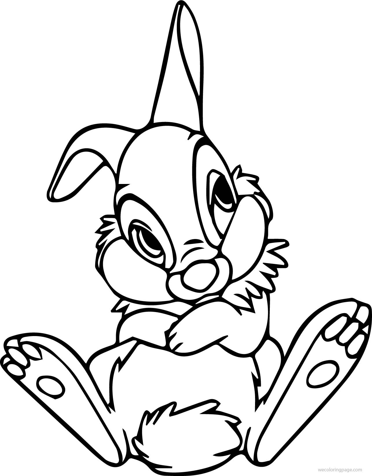 Thumper Coloring Pages
 Disney Bambi Thumper Bunny Cartoon Rest Coloring Page