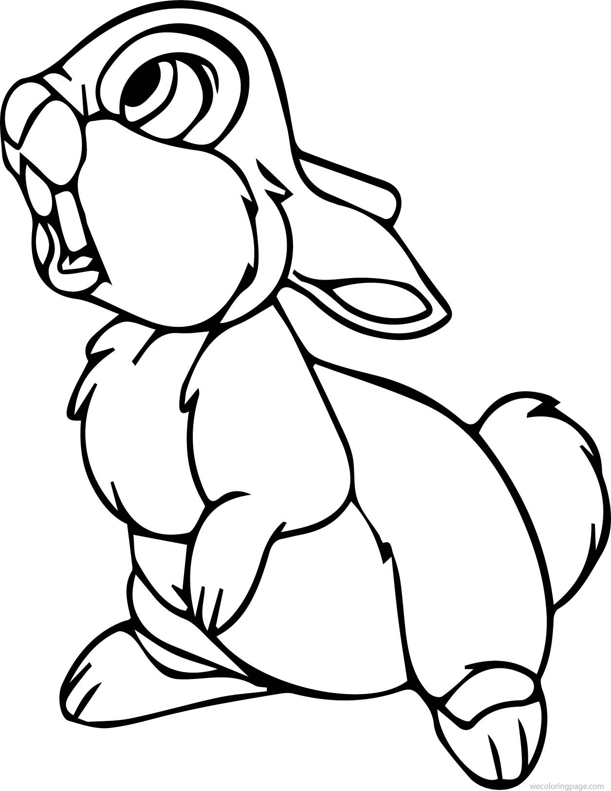 Thumper Coloring Pages
 Disney Bambi Thumper Bunny Shock Cartoon Coloring Page