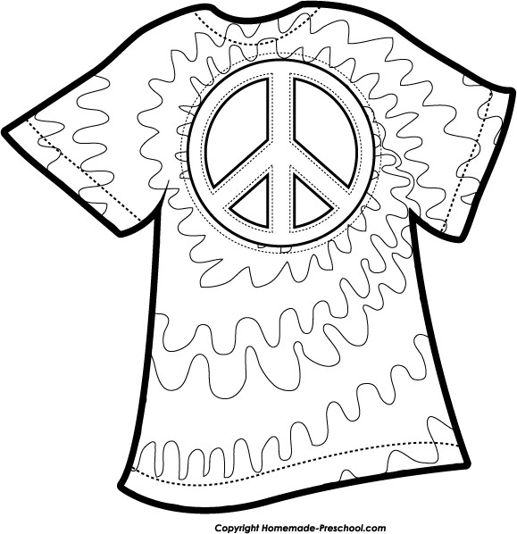 Tie Dye Coloring Pages
 Free Peace Sign Clipart