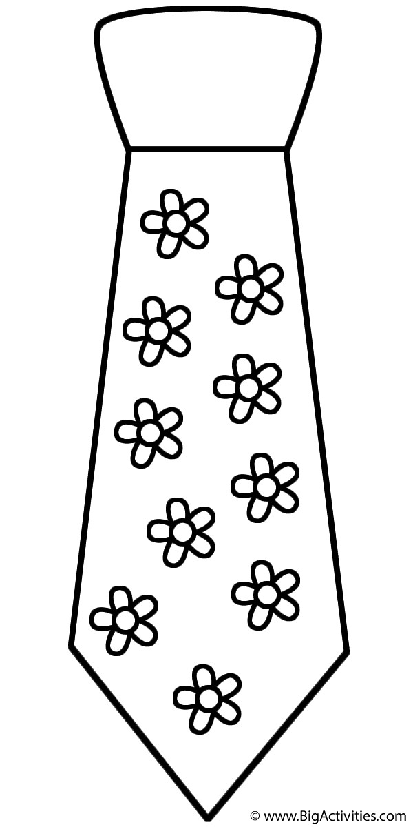 Tie Dye Coloring Pages
 Neck Tie with Flowers Coloring Page Clothing