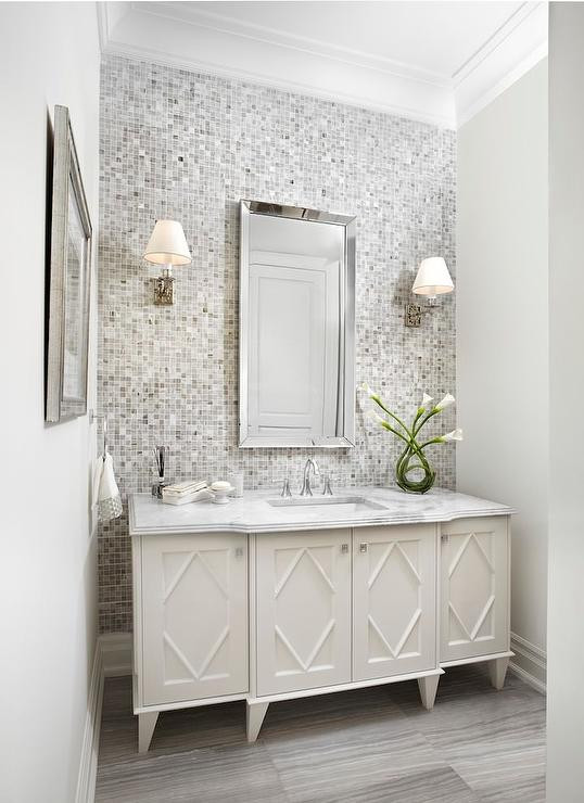 Best ideas about Tile Accent Wall In Bathroom
. Save or Pin Gray Mosaic Tiled Bathroom Accent Wall Contemporary Now.