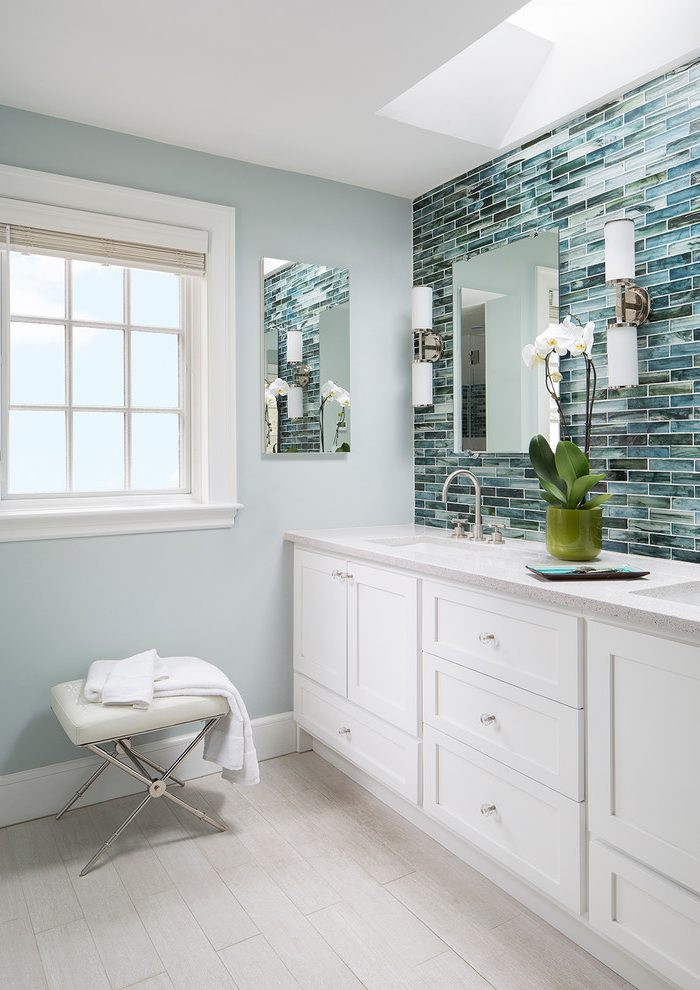 Best ideas about Tile Accent Wall In Bathroom
. Save or Pin tile accent wall bathroom transitional with flooring Now.