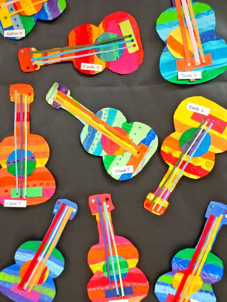 Toddler Craft Project
 These collage guitars are adorable Perfect art project