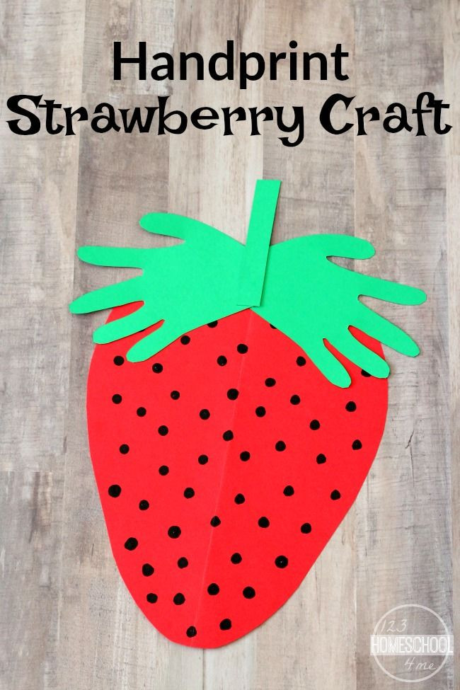 Toddlers Arts And Crafts
 Handprint Strawberry Craft