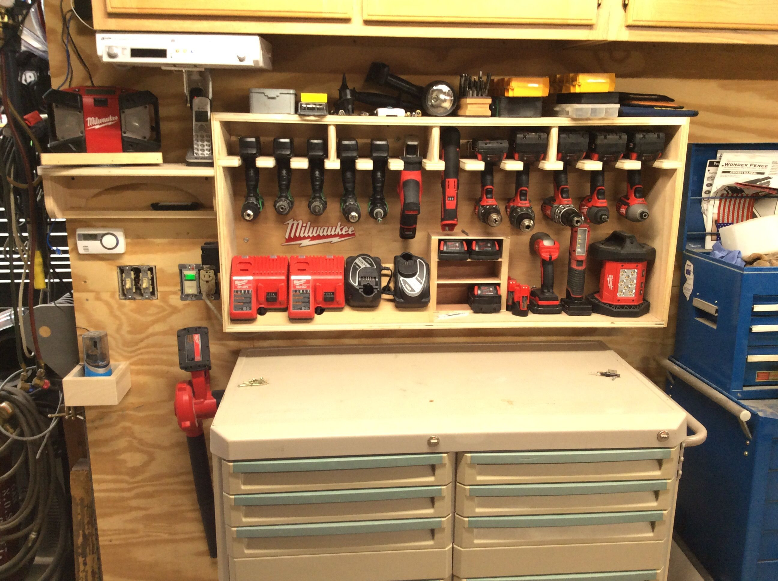 Best ideas about Tool Storage &amp; Organization
. Save or Pin 1 Cordless drill storage center Now.