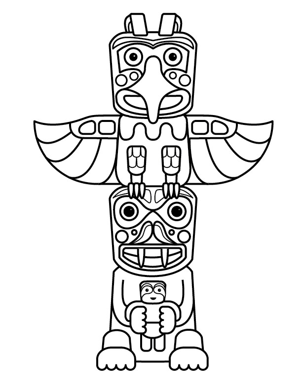 Totem Pole Coloring Sheets For Kids
 Free Printable Totem Pole Coloring Pages For Kids