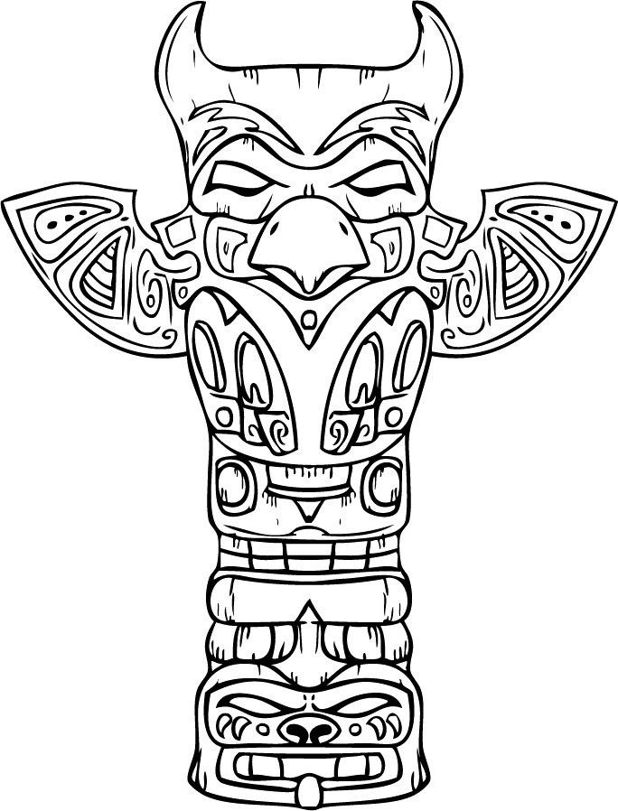 Totem Pole Coloring Sheets For Kids
 Free Printable Totem Pole Coloring Pages For Kids