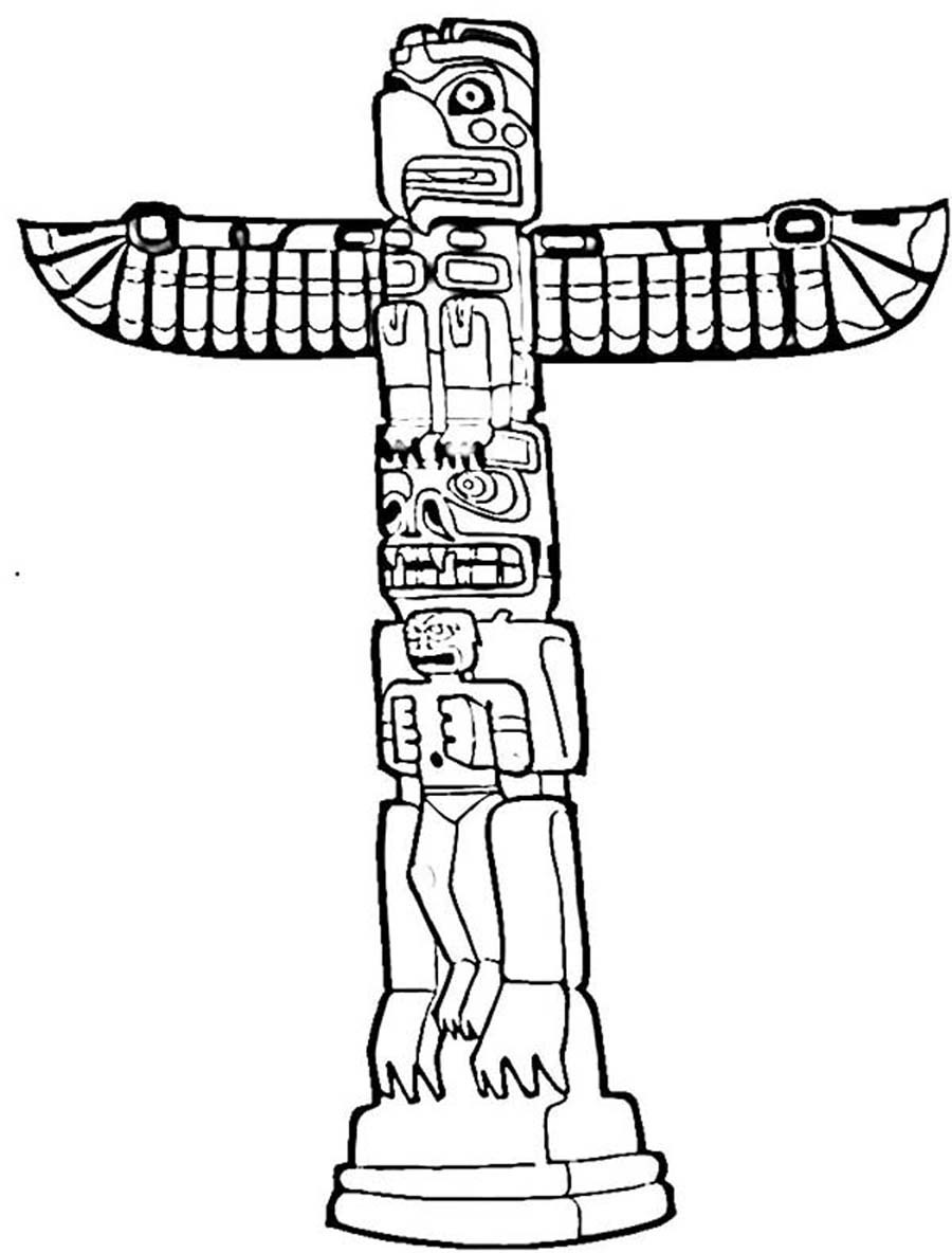 Totem Pole Coloring Sheets For Kids
 Printable Totem Pole Coloring Pages For Kids