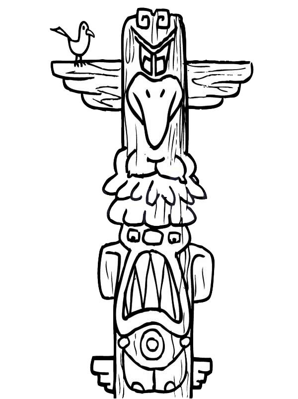 Totem Pole Coloring Sheets For Kids
 Totem Pole Coloring Page Coloring Home