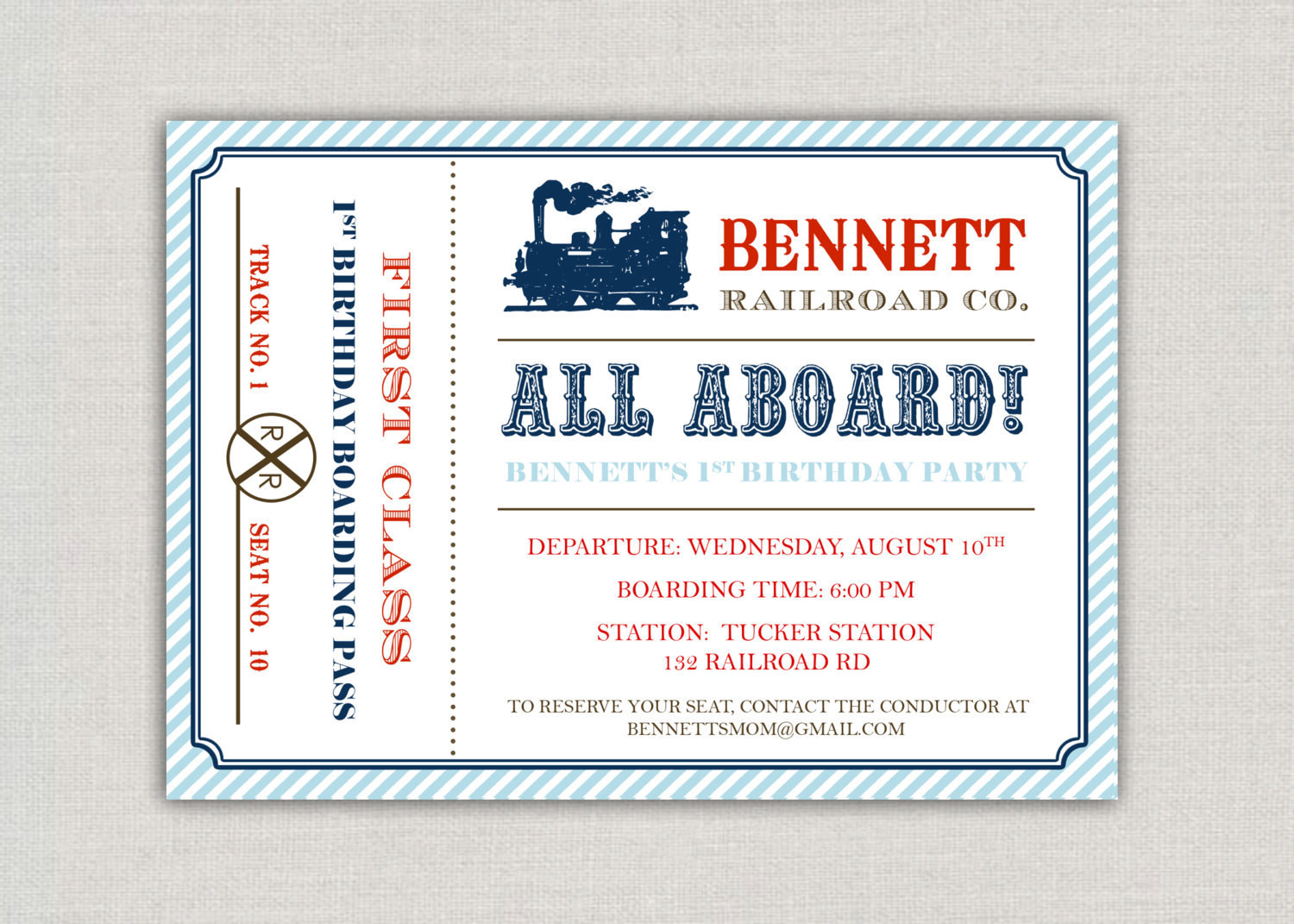 Best ideas about Train Birthday Party Invitations
. Save or Pin Vintage Train Ticket Birthday Party Invitation by Now.
