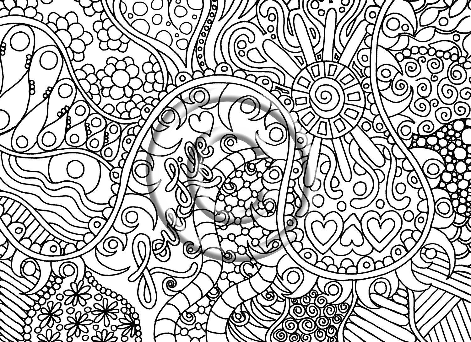 Trippy Coloring Book Pages
 Printable Psychedelic Coloring Pages thekindproject