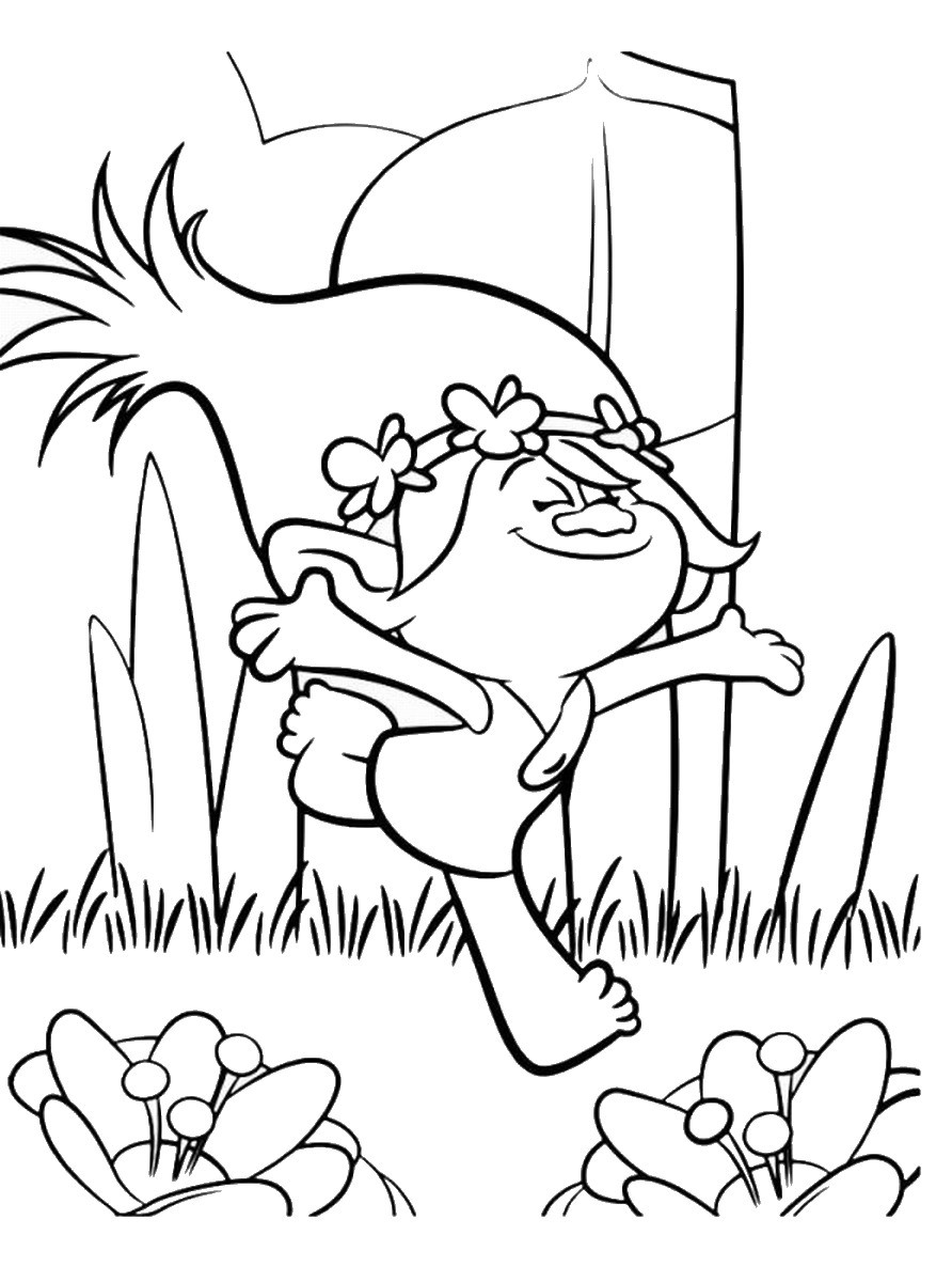 Troll Printable Coloring Pages
 Trolls Holiday movie Coloring Pages