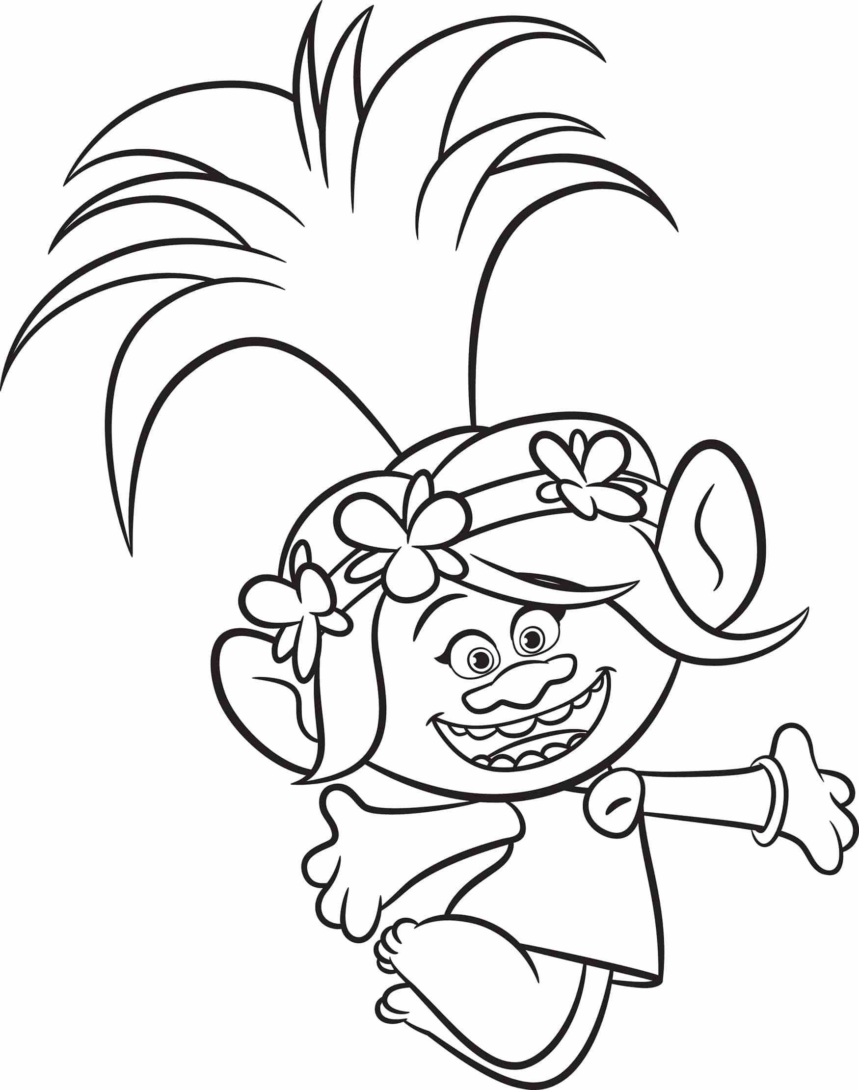 Trolls Free Coloring Pages
 DreamWorks Trolls Party Edition Princess Poppy Inspired