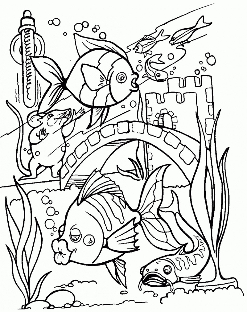 Tropical Coloring Book Pages
 Realistic Tropical Fish Coloring Pages