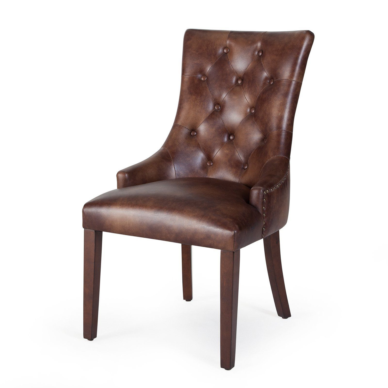 Best ideas about Tufted Dining Chair
. Save or Pin Dining Chair Set 2 Nailhead Bonded Leather Modern Tufted Now.