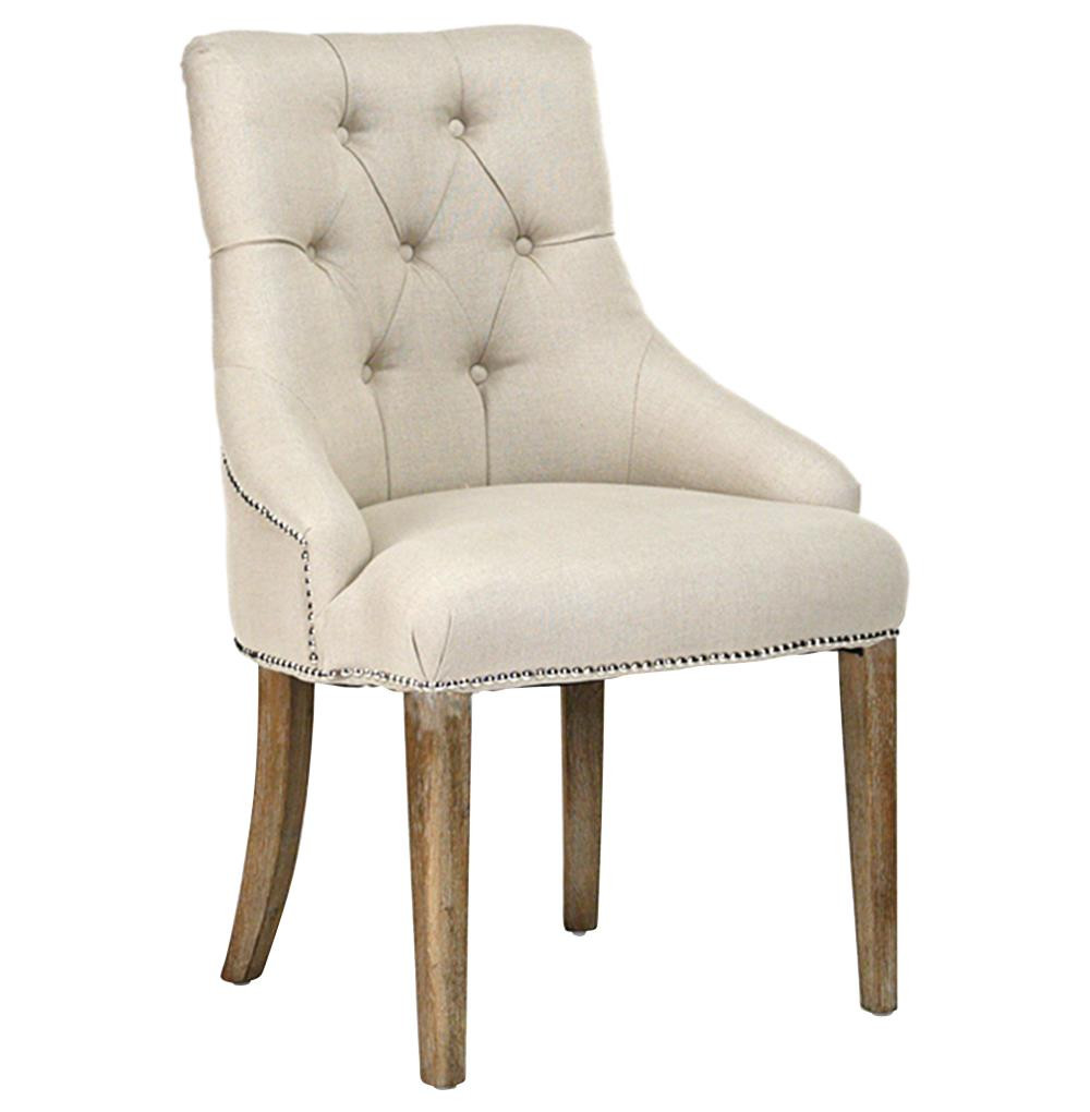 Best ideas about Tufted Dining Chair
. Save or Pin Anneau Natural Linen Tufted Nail head Vanity Dining Chair Now.