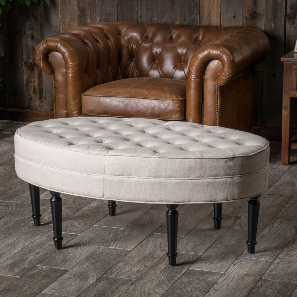 Best ideas about Tufted Ottoman Coffee Table
. Save or Pin Tufted Top Linen Upholstered Oval Ottoman Coffee Table w Now.