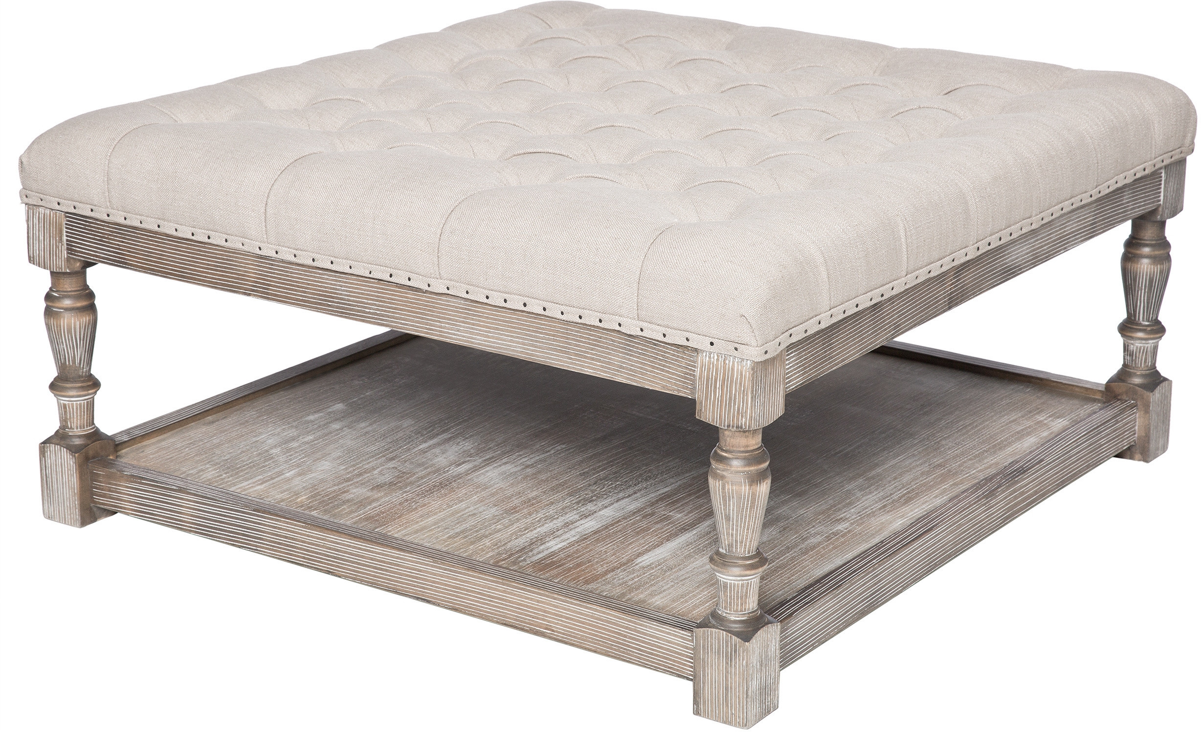 Best ideas about Tufted Ottoman Coffee Table
. Save or Pin Beige Linen Storage Tufted Ottoman Seat Coffee Table Now.