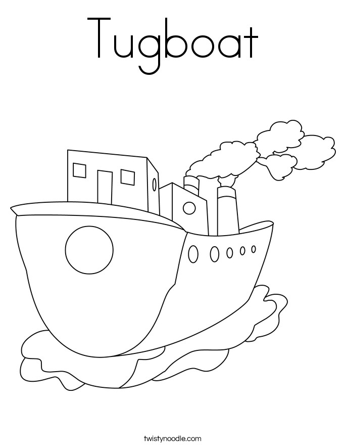 Tug Boat Coloring Sheets For Kids
 Tugboat Coloring Page Twisty Noodle