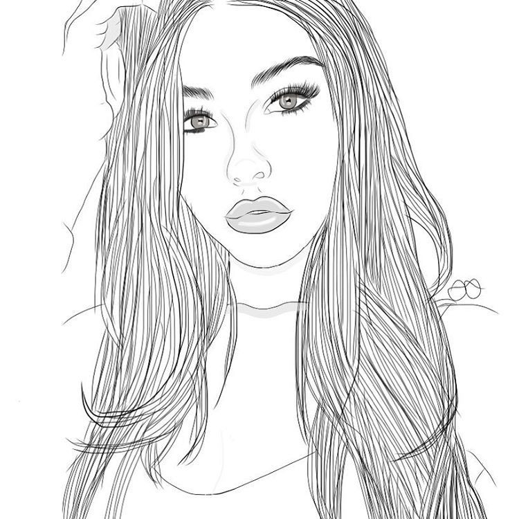 Tumblr Girl Coloring Pages
 tumblr outline tumblr outline idea girl illustration