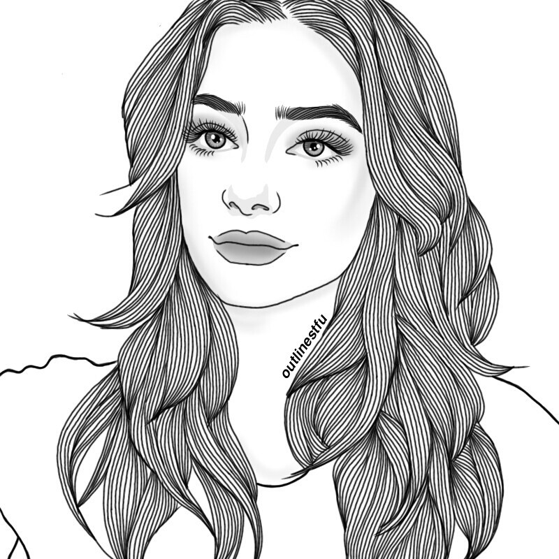 Tumblr Girl Coloring Pages
 outlines — Taylor Hill