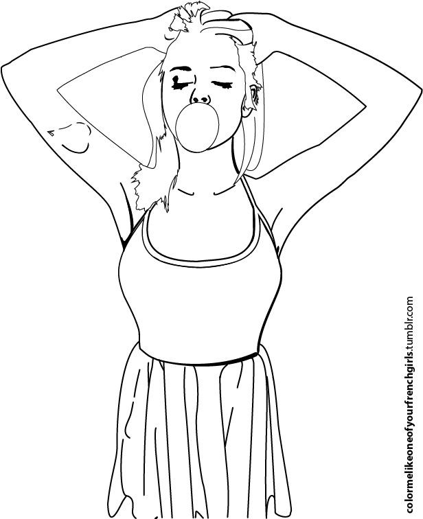 Tumblr Girl Coloring Pages
 Tumblr Coloring Pages For Teenagers Printable The Art Jinni